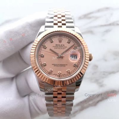 (EW) Replica Rolex Datejust II Two Tone Rose Gold Diamond Copy Watch ETA3255